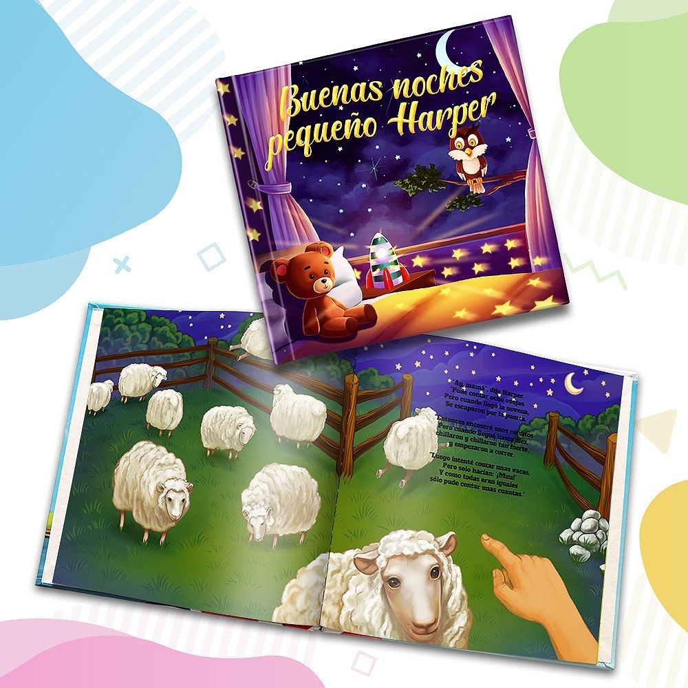 "Buenas noches" Libro de cuentos personalizado - MX|US-ES|ES
