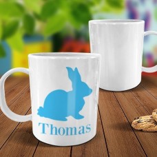 Blue Bunny White Plastic Mug