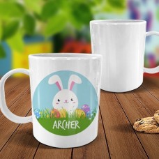 Bunny Grass White Plastic Mug