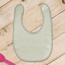 Embroidered Grey Bib