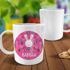 Happy Rabbit White Plastic Mug