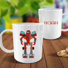Robot White Plastic Mug