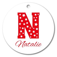 Initial Round Porcelain Ornament