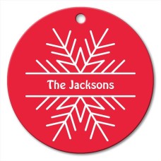 Snowflake Round Porcelain Ornament