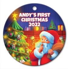 First Christmas Round Porcelain Ornament