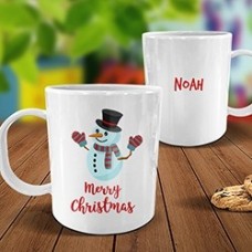 Snowman White Plastic Mug