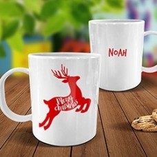 Reindeer White Plastic Mug