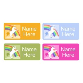 Rainbow Unicorn Rectangle Name Labels