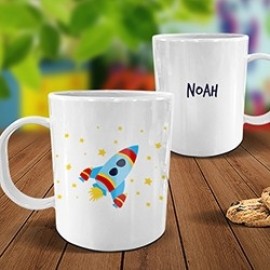Rocket White Plastic Mug