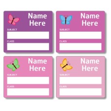 Butterfly School Book Label