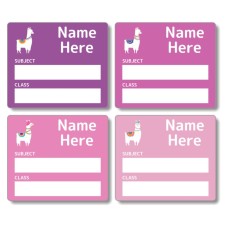 Llama School Book Label