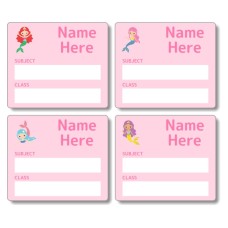 Mermaids School Book Label