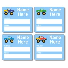 Monster Truck School Book Label