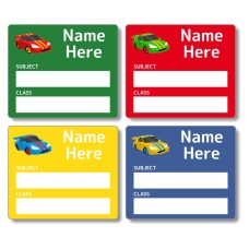 Race Car School Book Label