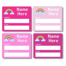 Rainbow School Book Label