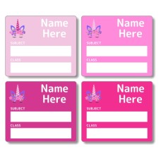 Unicorn Horn School Book Label