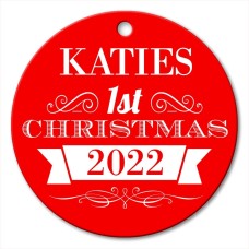 1st Christmas Round Porcelain Ornament