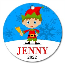 Elf Round Porcelain Ornament
