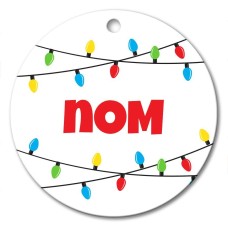 Décoration ronde en porcelaine Lumières de Noël