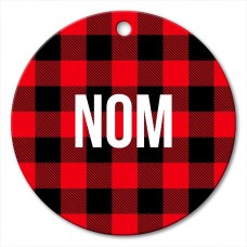 Décoration ronde en porcelaine Tartan