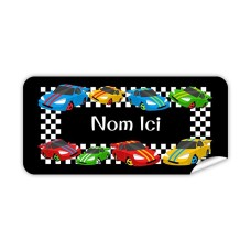 Étiquette Nominative Rectangulaire Voitures De Course