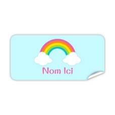 Étiquette Nominative Rectangulaire Arc-En-Ciel