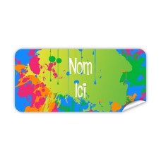 Étiquette Nominative Rectangulaire Peinture Arc-En-Ciel