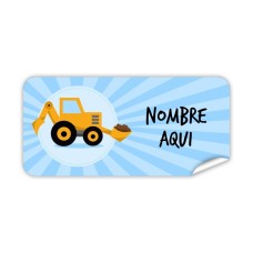 Etiqueta Rectangular  Excavador Amarillo