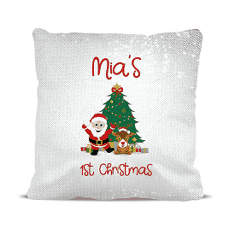 1st Christmas Magic Sequin Cushion Cover
