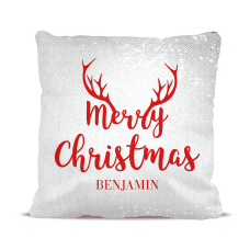Antler Horn Magic Sequin Cushion Cover